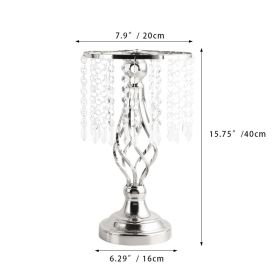 Ins Luxury Metal Candle Holders with Crystal Flowers Vase Candlestick Table Centerpieces Wedding Table Candle Stand Wedding Prop