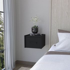 Elfrida Wall-Mounted Nightstand, Sleek Single-Drawer Design with Spacious Top Shelf