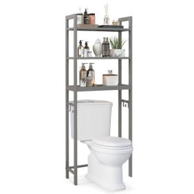 Over-The-Toilet Storage Shelf Space Saving Metal Bathroom Organizer Hooks