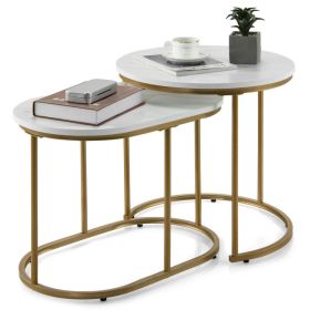 Living Room Set of 2PCS Modern Classic Yet Simper Nesting End Coffee Tables